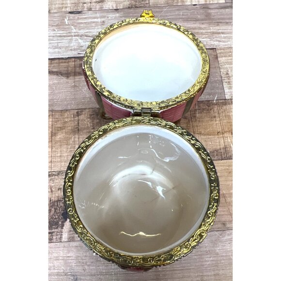 Ceramic Gift Box Design Decorative Hinged Jar With Bow - Picture 4 of 6